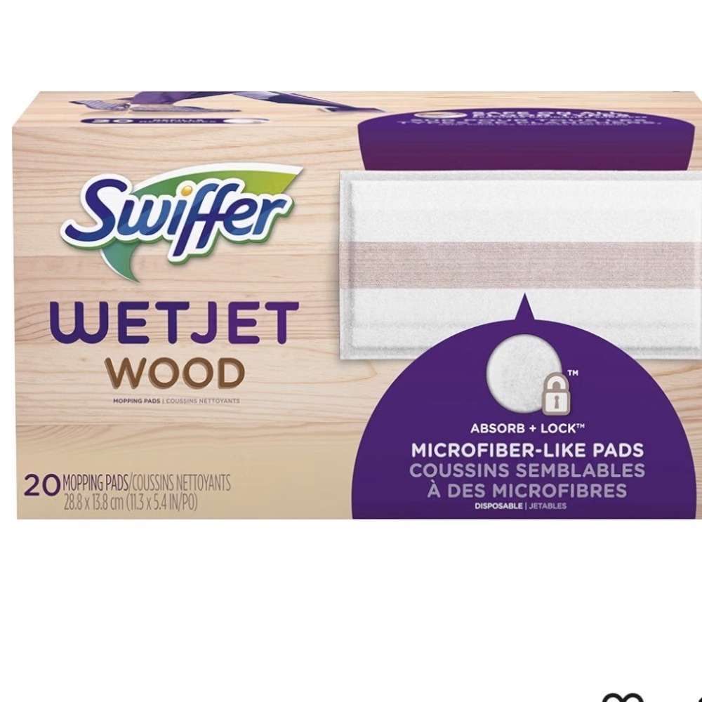 Swiffer WetJet Wood Mopping Pads 20 Count Microfiber-Like Disposable Refills